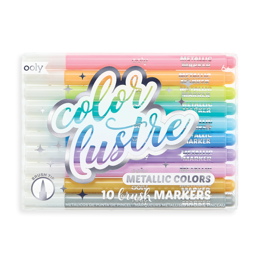 Color Lustre Metallic Brush Markers - JKA Toys