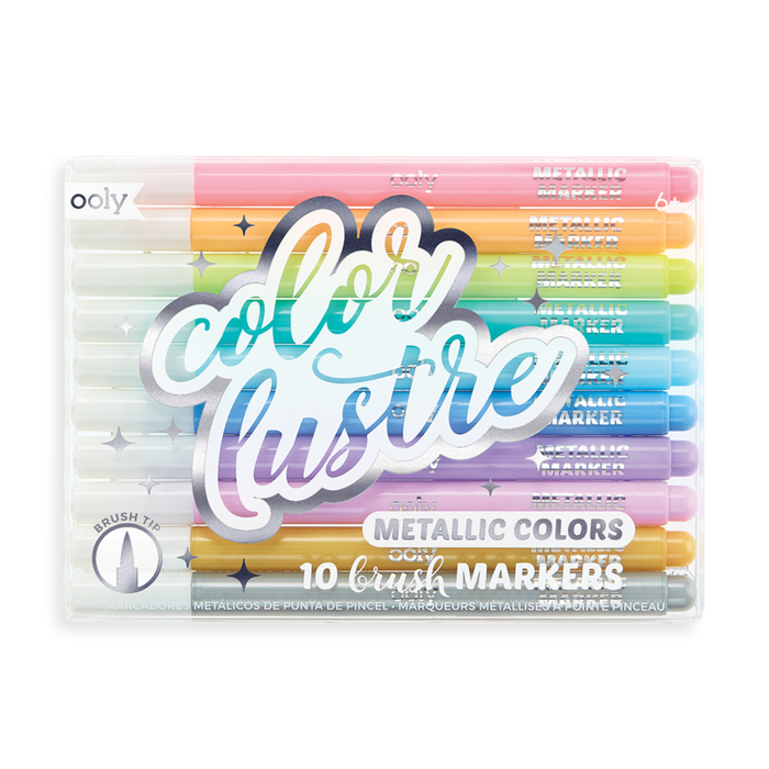 Color Lustre Metallic Brush Markers - JKA Toys