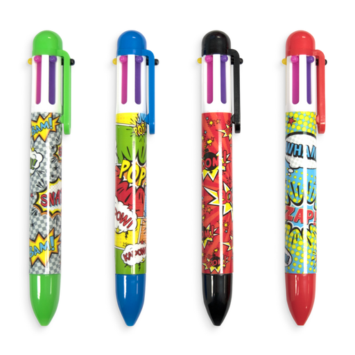 Comic Attack 6 Click Multi Color Pen - JKA Toys