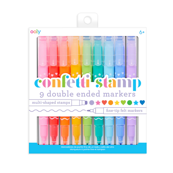 Confetti Stamp Double Ended Markers - JKA Toys