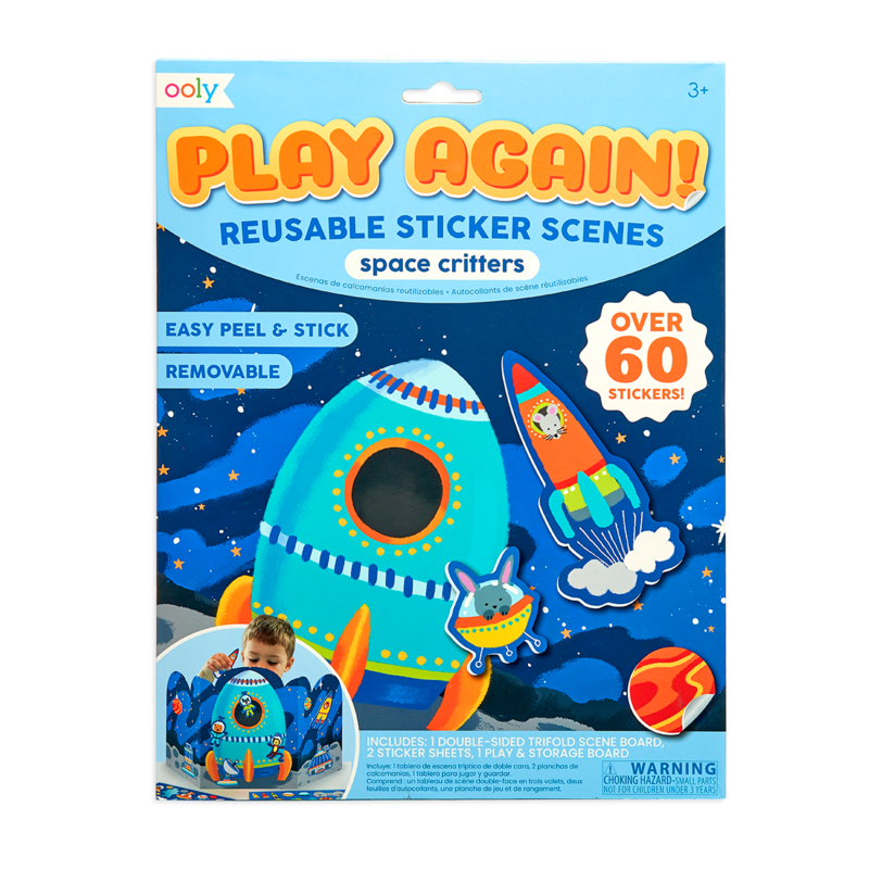 Play Again! Space Critters Reusable Sticker Scenes - JKA Toys