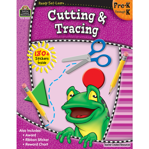Ready Set Learn Workbook: Cutting & Tracing - Pre-K - K - JKA Toys