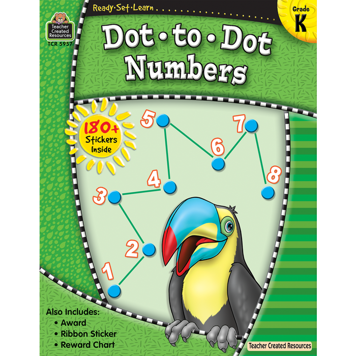 Ready Set Learn Workbook: Dot-To-Dot Numbers - Grade K - JKA Toys