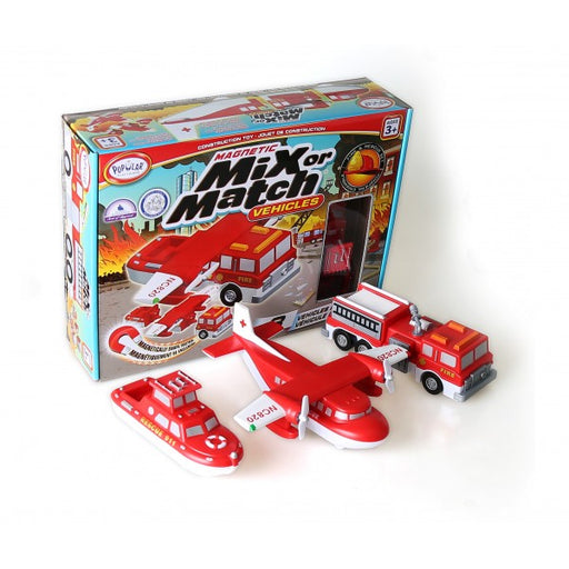 Magnetic Mix or Match Fire Rescue Vehicles - JKA Toys