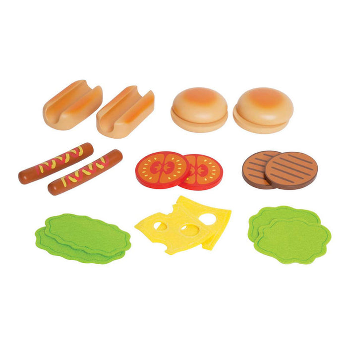 Hamburgers & Hotdogs Pretend Play Food - JKA Toys