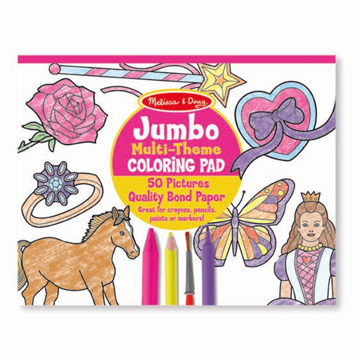 Jumbo Coloring Pad - Horses, Hearts, Flowers, and More - JKA Toys