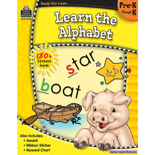 Ready Set Learn Workbook: Learn The Alphabet - Grades PreK-K - JKA Toys
