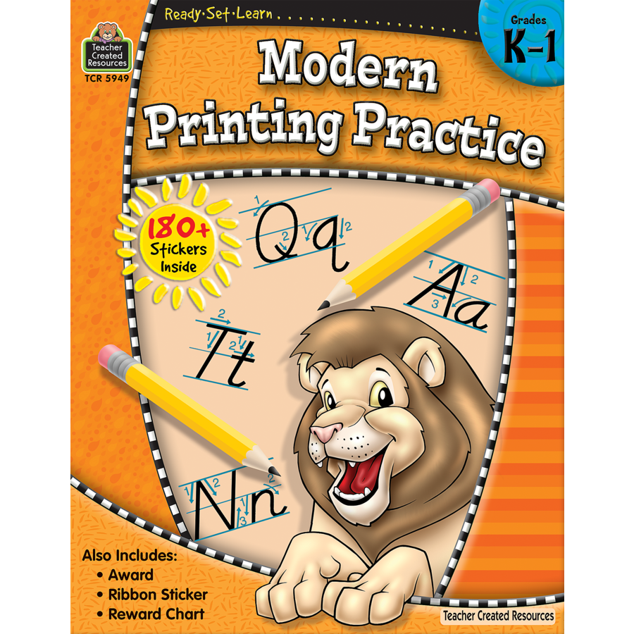 Ready Set Learn Workbook: Modern Printing Practice - Grades K-1 - JKA Toys