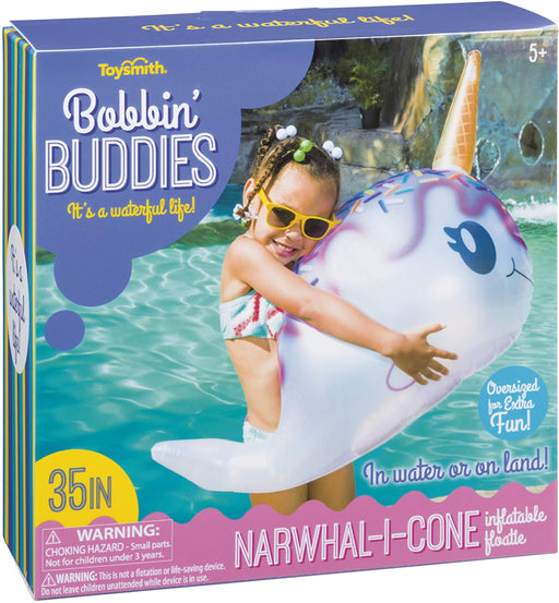 Bobbin' Buddies Narwhal-I-Cone Inflatable Pool Toy - JKA Toys
