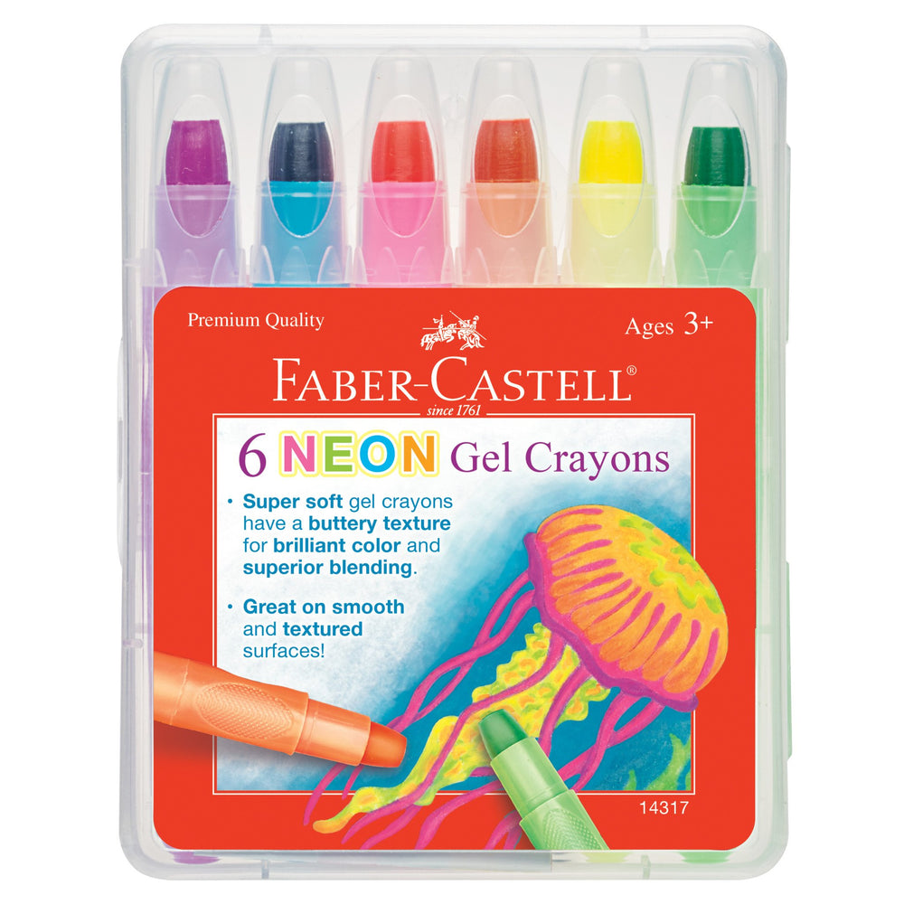 6 Neon Gel Crayons - JKA Toys