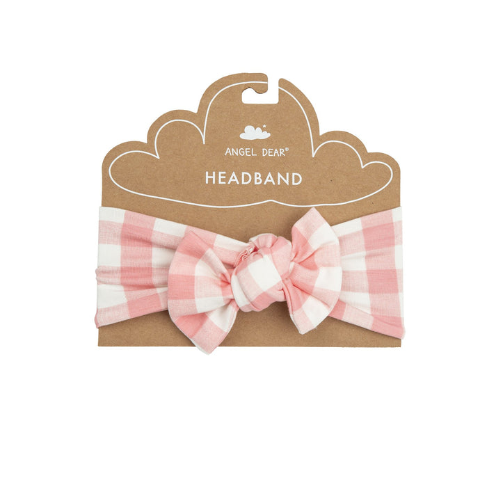 Gingham Pink Headband 0-12M - JKA Toys