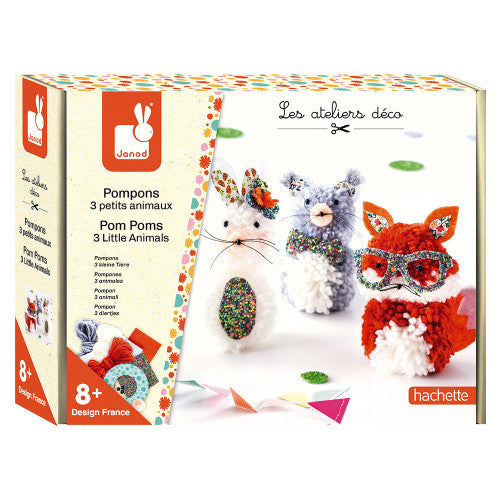 3 Little Animals Pom Pom Kit - JKA Toys