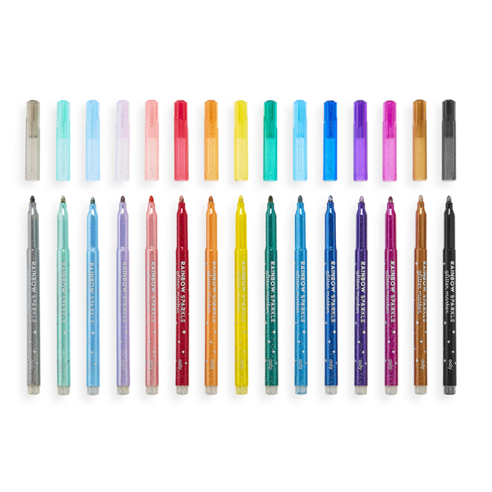 Rainbow Sparkle Glitter Markers - JKA Toys