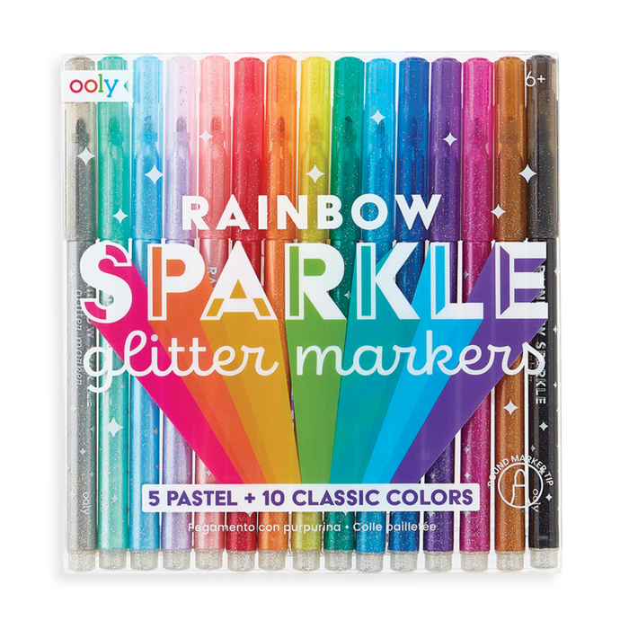 Rainbow Sparkle Glitter Markers - JKA Toys