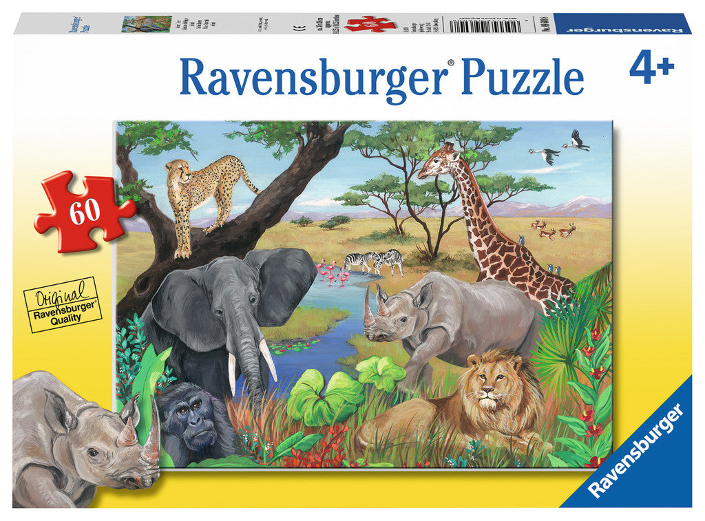 60 Piece Safari Animals Puzzle - JKA Toys