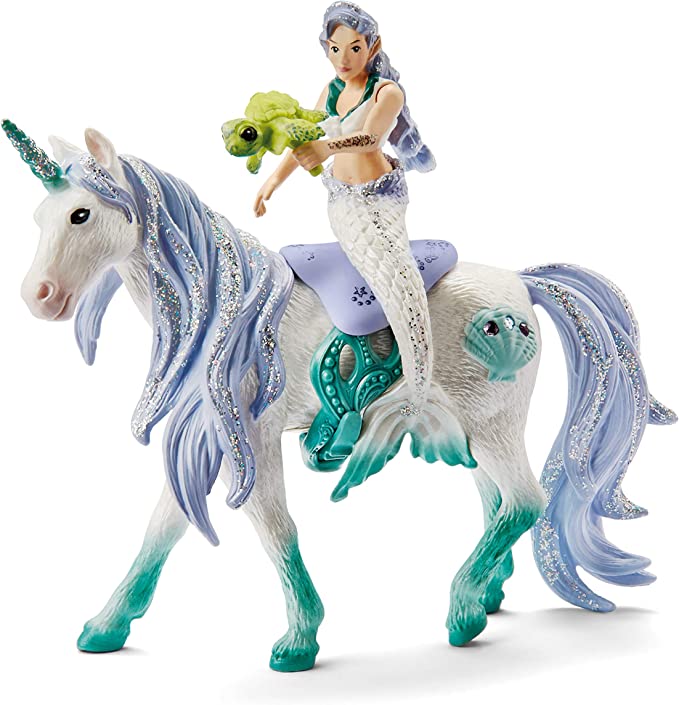 Mermaid Riding On Sea Unicorn Figure - JKA Toys