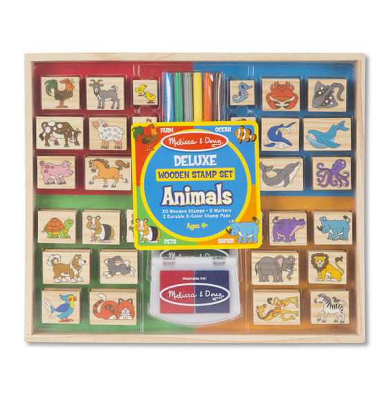 Deluxe Wooden Stamp Set- Animals - JKA Toys