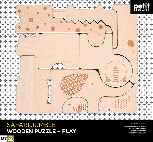 Safari Jumble Wooden Puzzle + Play - JKA Toys