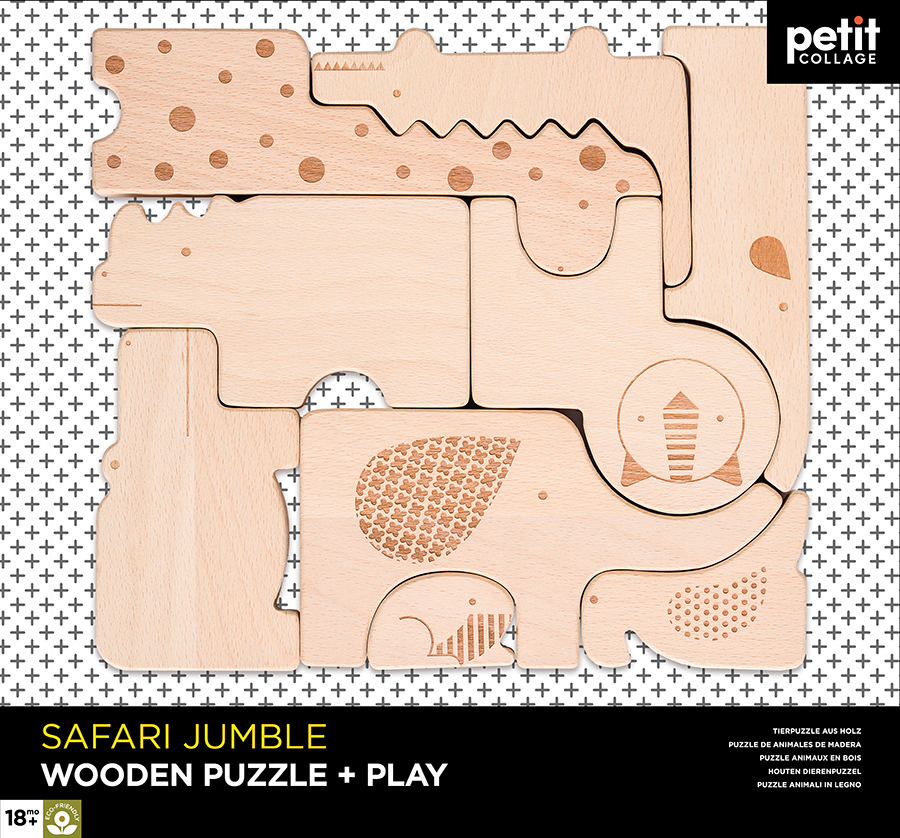 Safari Jumble Wooden Puzzle + Play - JKA Toys