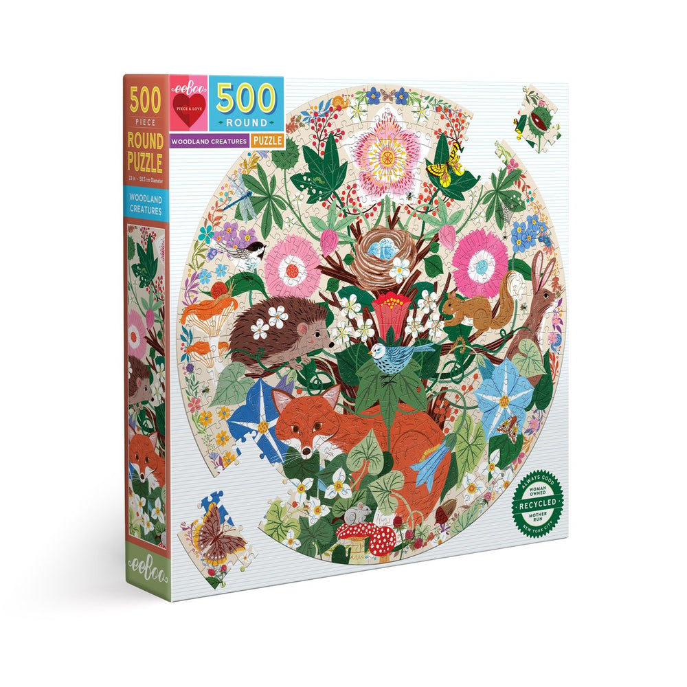 500 Piece Woodland Creatures Round Puzzle - JKA Toys