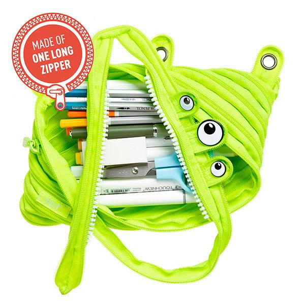 Monster 3 Ring Binder Pencil Pouch- Lime - JKA Toys